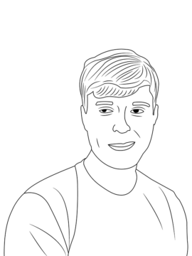 Dibujo de Página para Colorear de Mr Beast sin Bigote para Colorear