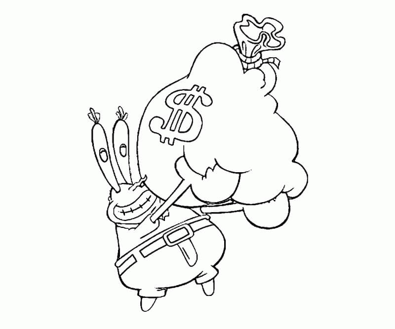 Dibujo de Don Cangrejo Feliz para Colorear