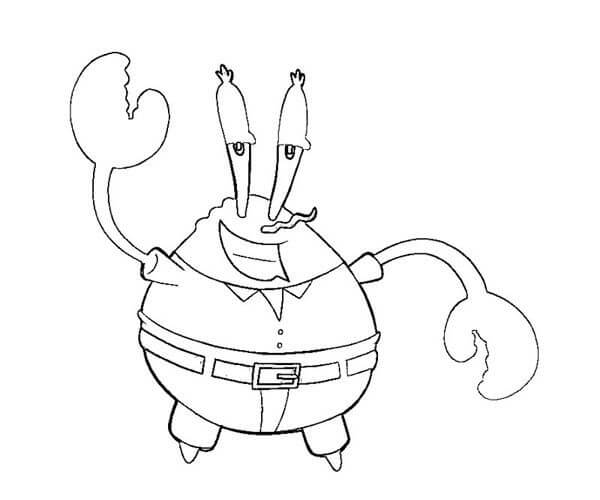Dibujo de Don Cangrejo Saluda para Colorear