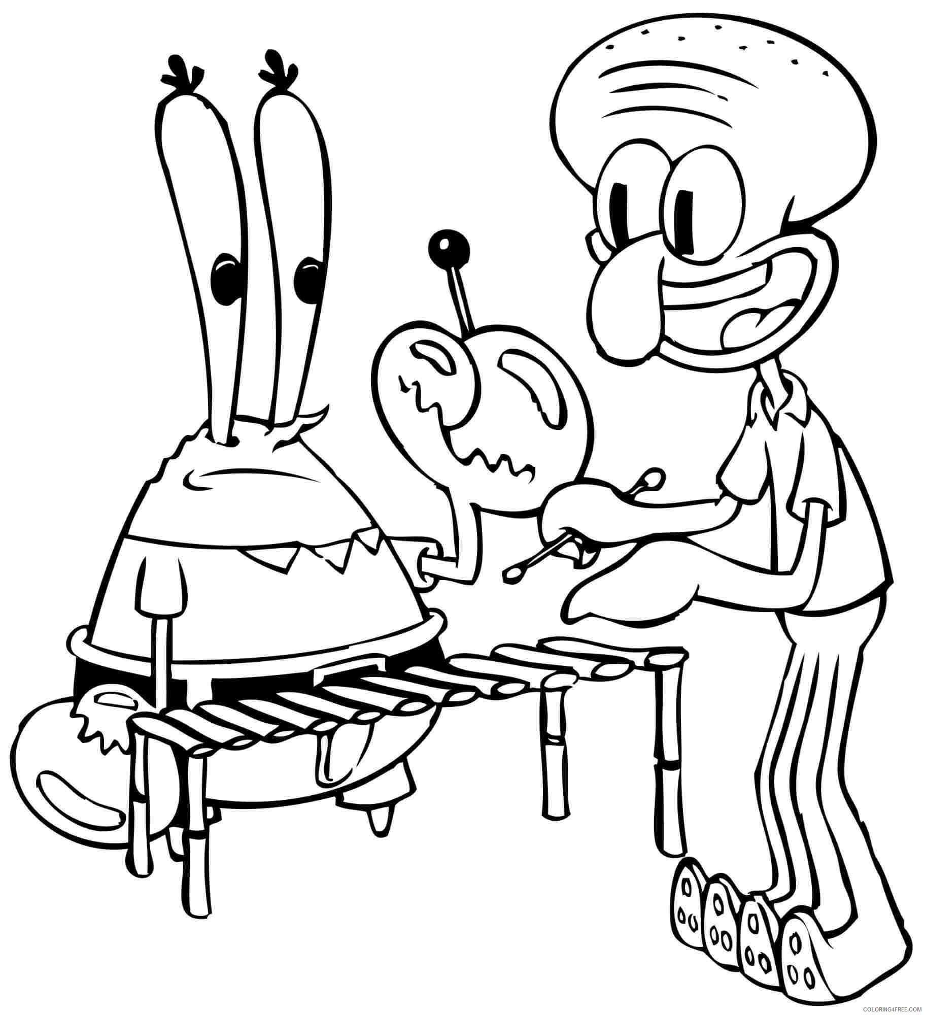 Dibujo de Don Cangrejo y Calamardo para Colorear