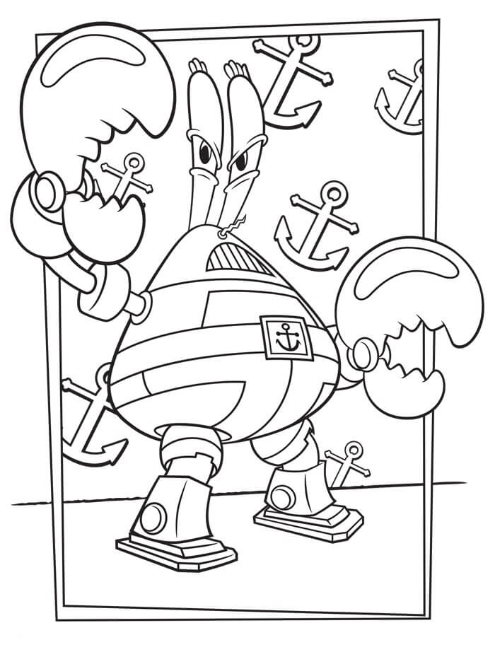 Dibujo de Fresco Sr Cangrejo para Colorear
