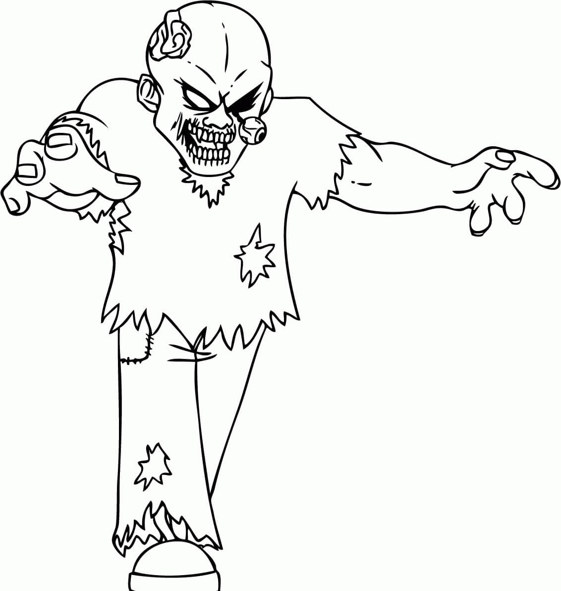 Dibujo de Ataque de Muertos Vivientes para Colorear