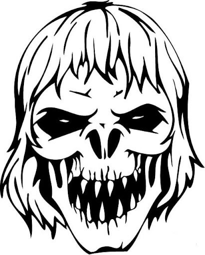 Dibujo de Cabeza de Miedo No Muerto para Colorear