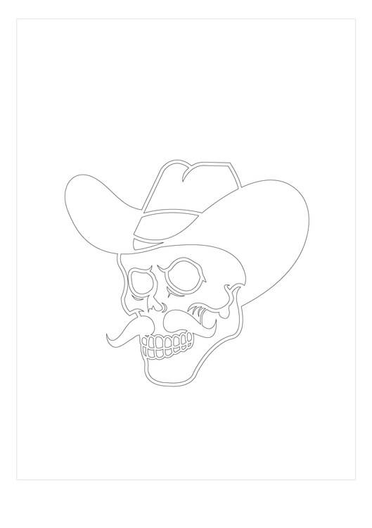 Dibujo de Cabeza de Vaquero No Muerto para Colorear