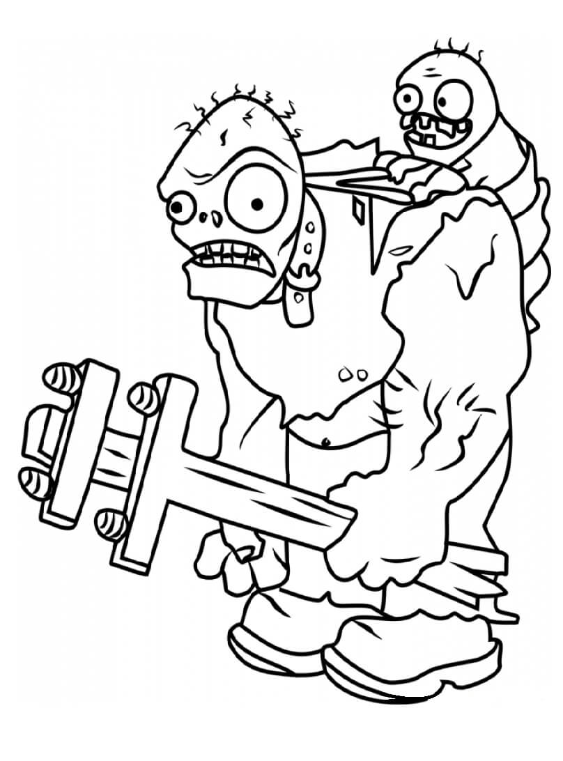 Dibujo de Dos Zombies para Colorear