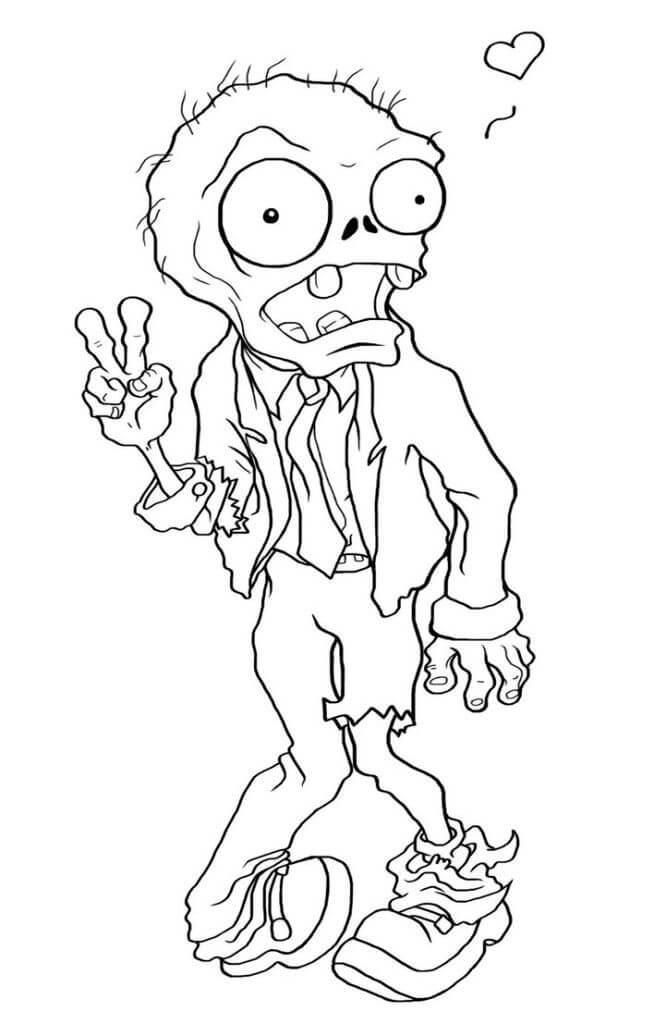 Dibujo de Lindo Zombi para Colorear