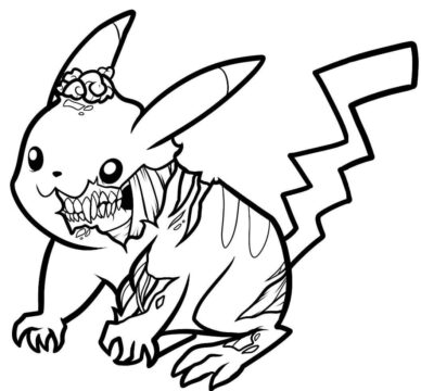 Dibujo de Pikachu No Muerto para Colorear