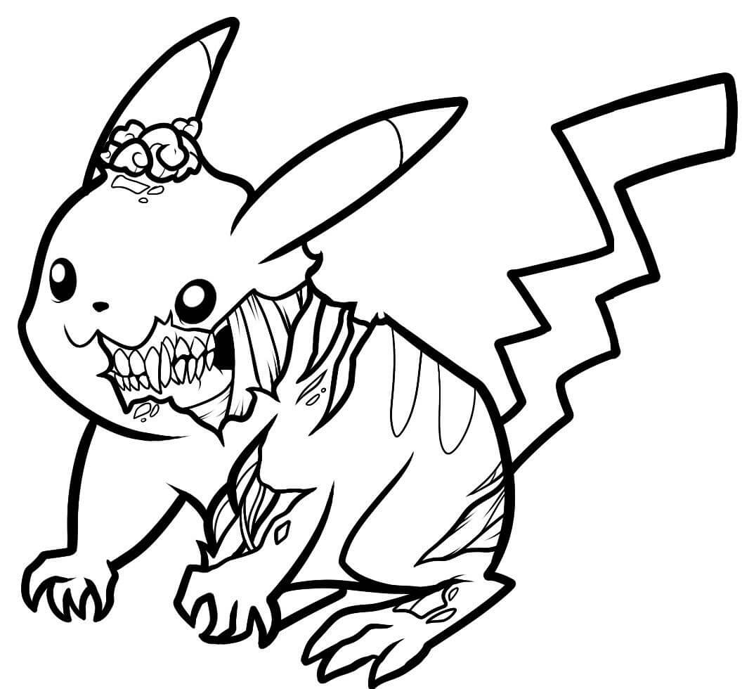 Dibujo de Pikachu No Muerto para Colorear