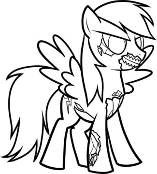 Dibujo de Unicornio No Muerto para Colorear