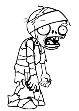 Dibujo de Zombi de Plant Contra Zombi para Colorear