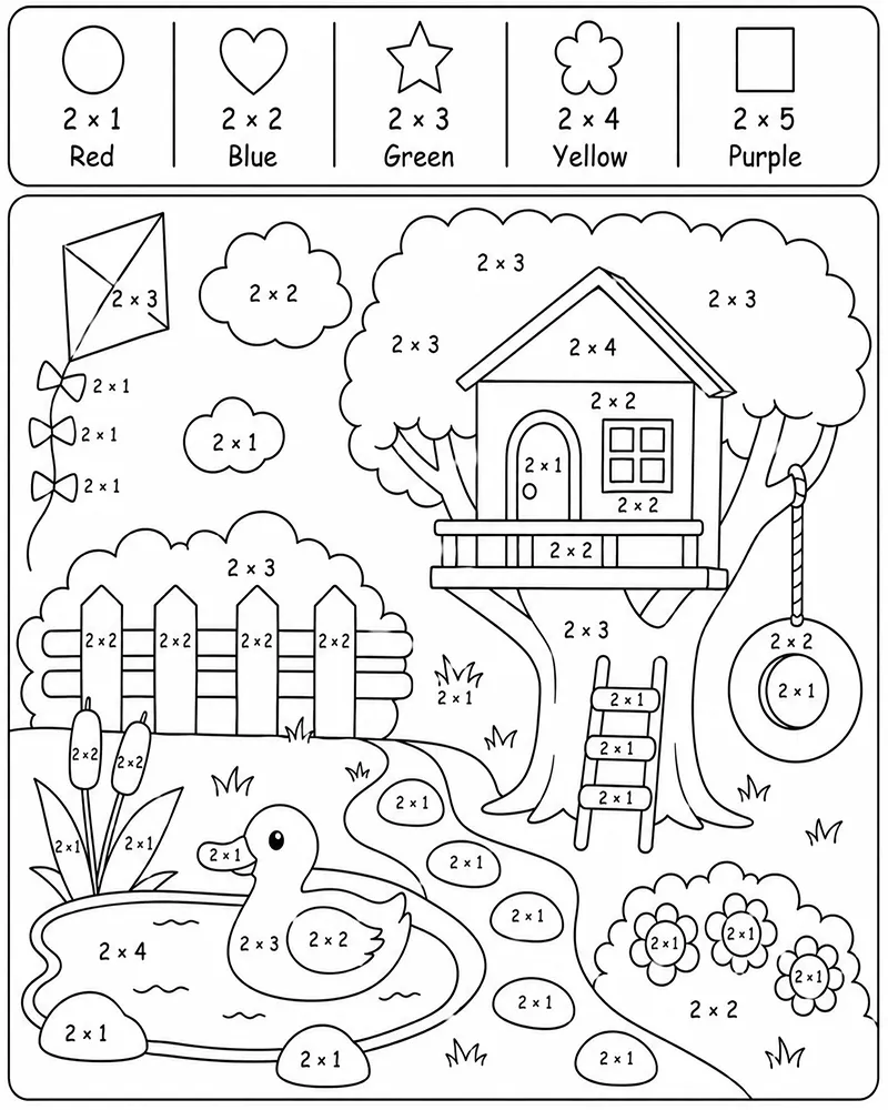 Dibujo de Casa del árbol página para Colorear