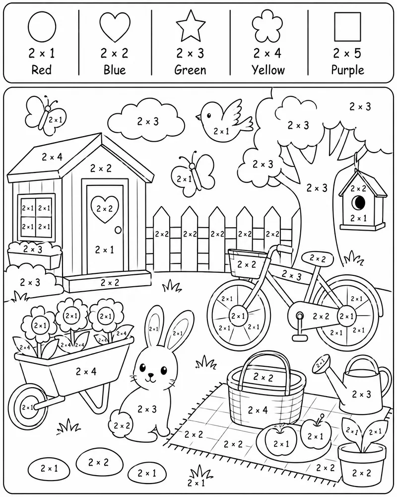 Dibujo de Conejo en el jardín página para Colorear