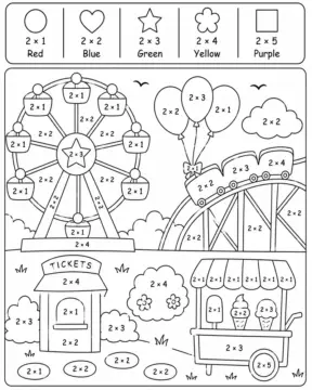 Dibujo de Parque de Atracciones página para Colorear