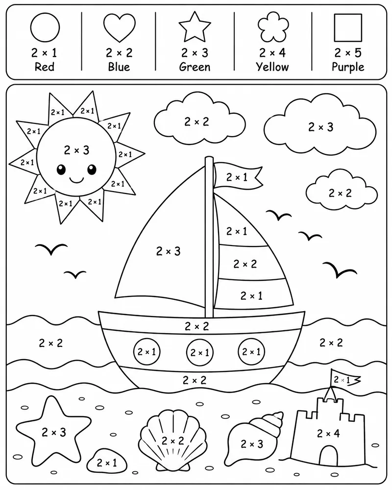 Dibujo de Velero página para Colorear