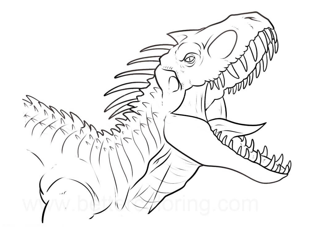 Dibujo de Indoraptor con Dientes Afilados para Colorear