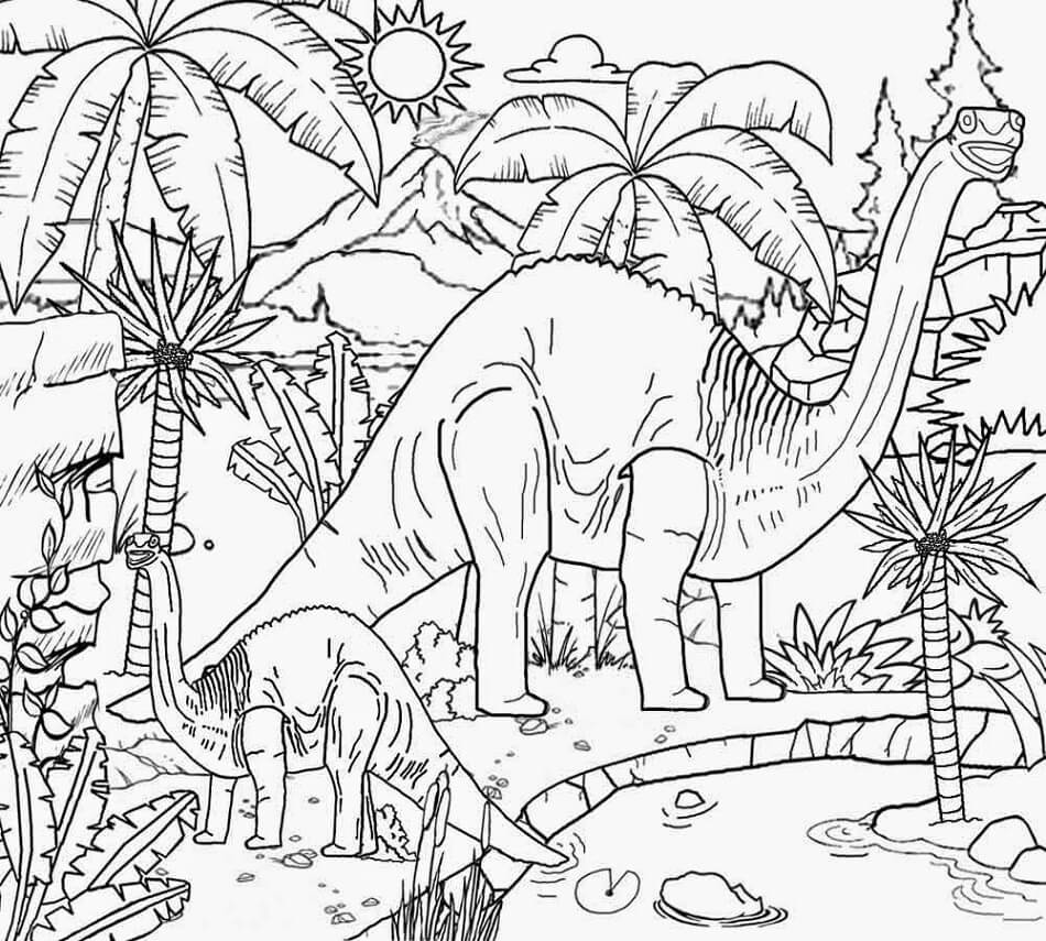 Dibujo de Mundo Jurasico para Colorear