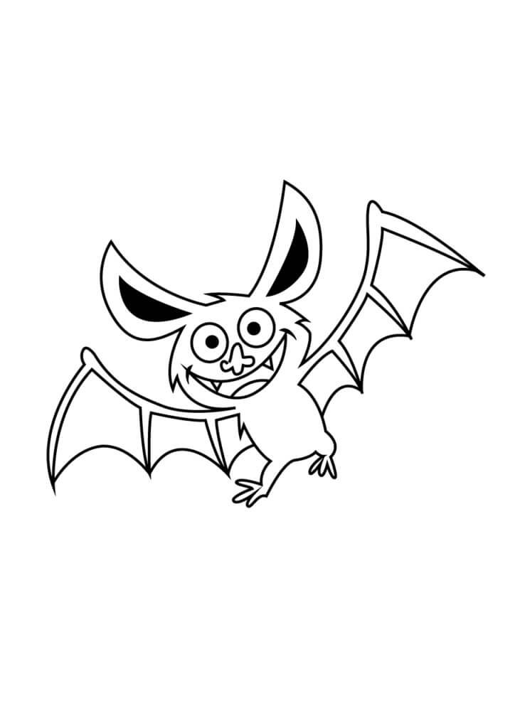 Dibujo de Murcielago Divertido para Colorear