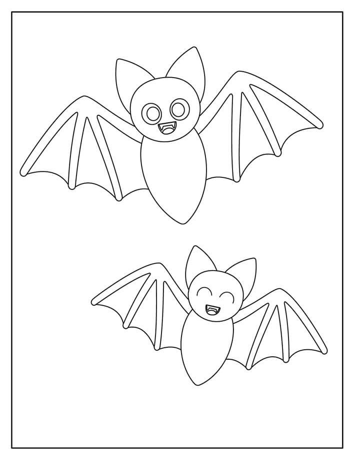 Dibujo de Murcielago Lindo Aterrador para Colorear