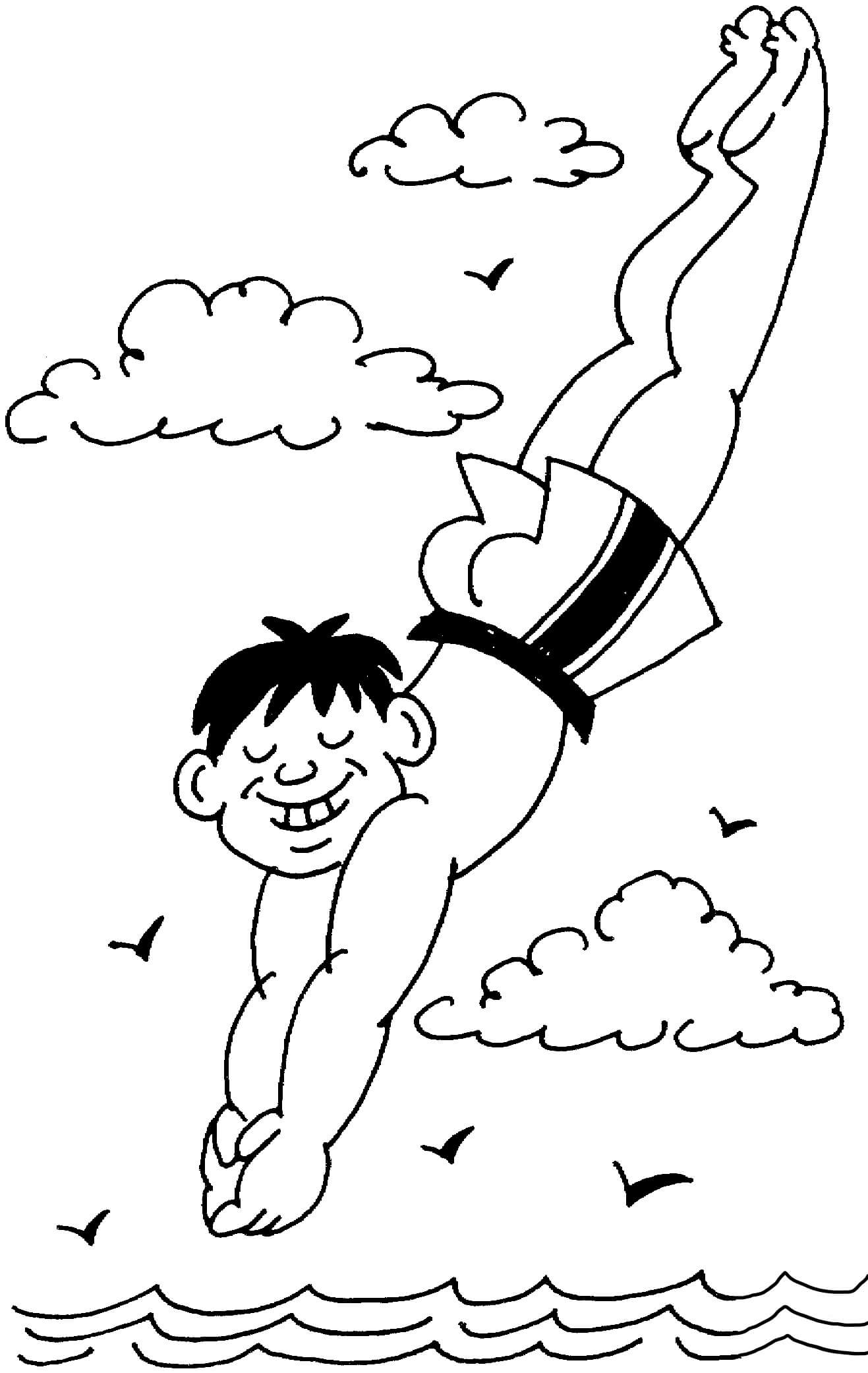 Dibujo de Chico Salto para Colorear
