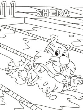 Dibujo de Shera Nadando para Colorear