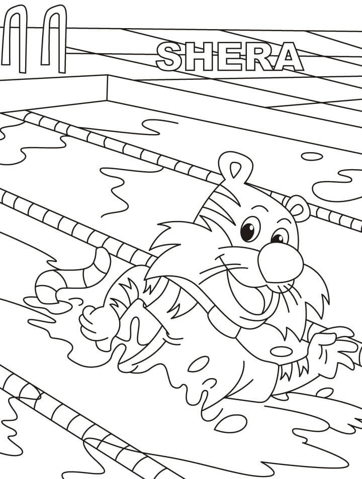 Dibujo de Shera Nadando para Colorear
