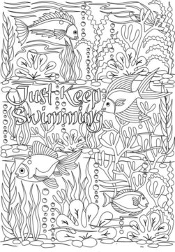 Dibujo de Solo Sigue Nadando para Colorear