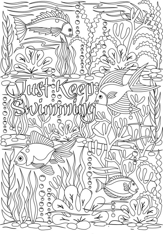 Dibujo de Solo Sigue Nadando para Colorear