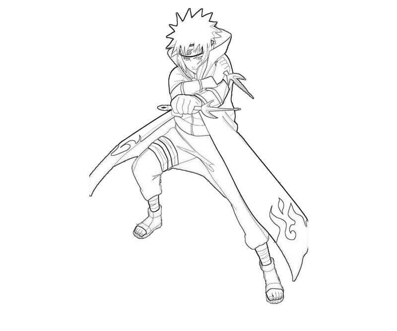 Dibujo de Hokage Minato Luchando para Colorear