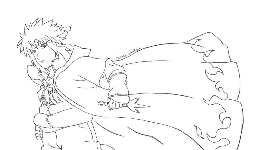 Dibujo de Hokage Namikaze Minato para Colorear