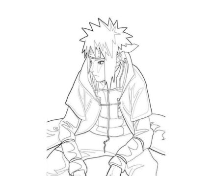 Dibujo de Minato Sentado para Colorear
