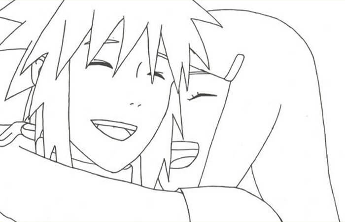 Dibujo de Minato y Kushina Graciosos para Colorear