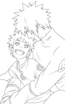 Dibujo de Naruto y Minato para Colorear