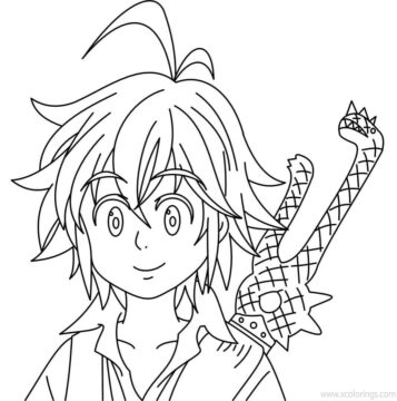Dibujo de Meliodas Sonriendo 1 para Colorear