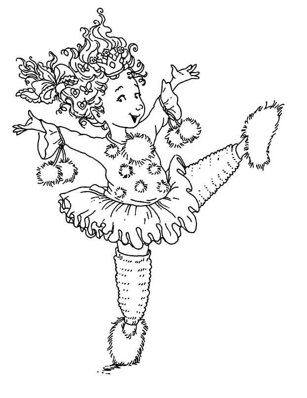 Dibujo de Bailando Fancy Nancy para Colorear