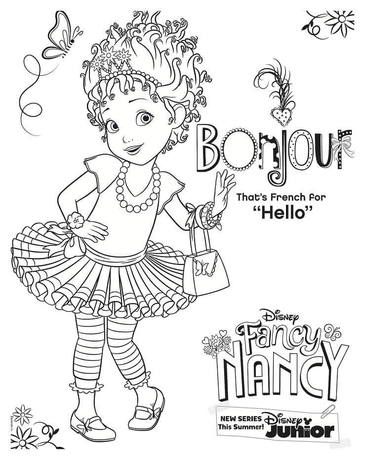 Dibujo de Bonjour Fancy Nancy para Colorear