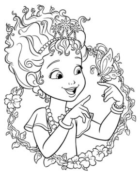 Dibujo de Mariposa y Nancy de fantasía para Colorear