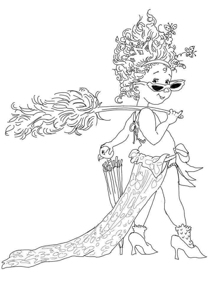 Dibujo de Nancy de fantasía con Paraguas para Colorear