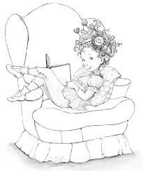 Dibujo de Nancy Elegante Sentada en una Silla para Colorear