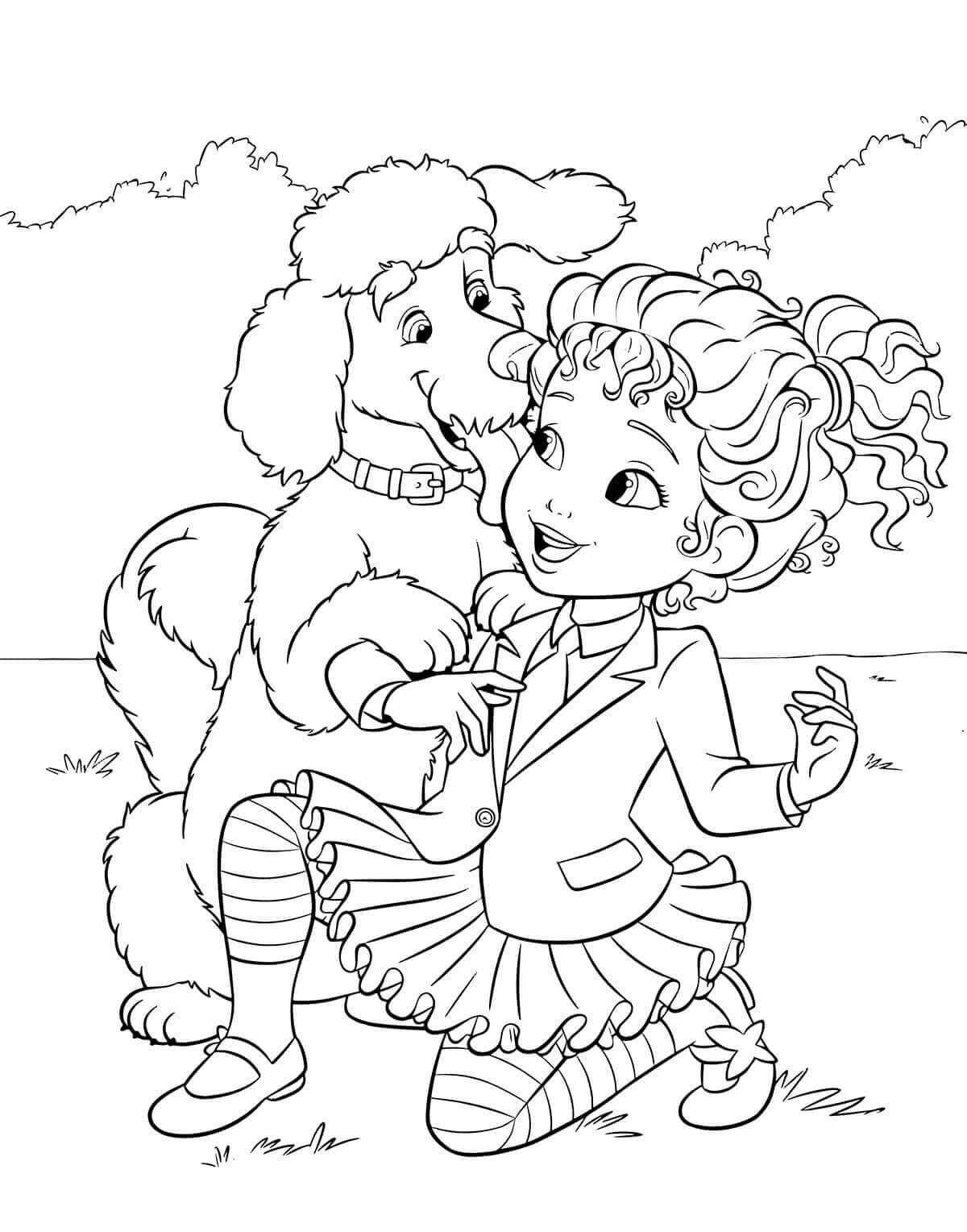 Dibujo de Un Perro y una Nancy de Lujo para Colorear