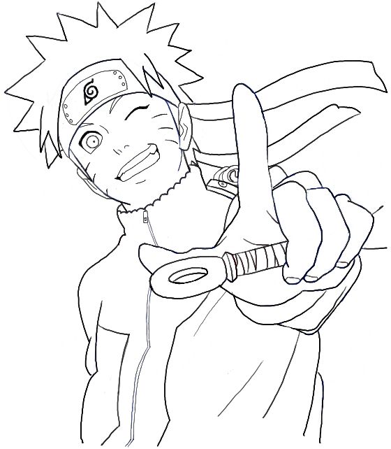 Dibujo de Feliz Naruto para Colorear