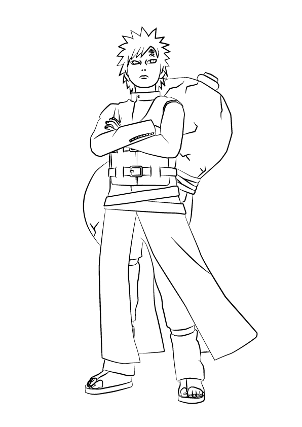 Dibujo de Gaara de la Arena para Colorear