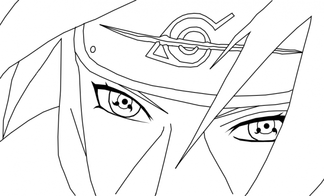Dibujo de Itachi con Sharingan para Colorear