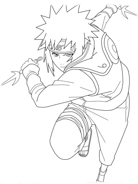 Dibujo de Minato Esta Luchando para Colorear