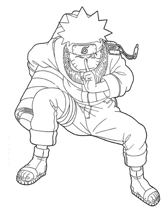 Dibujo de Naruto con Pergamino para Colorear