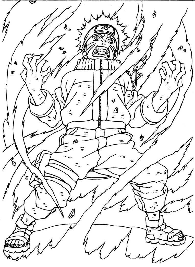 Dibujo de Naruto Se Enoja para Colorear