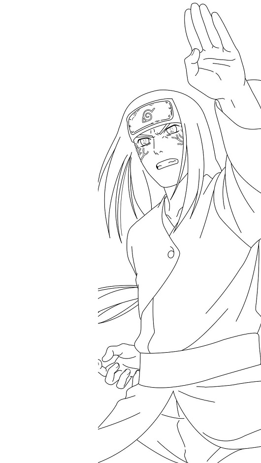 Dibujo de Neji con Byakugan para Colorear