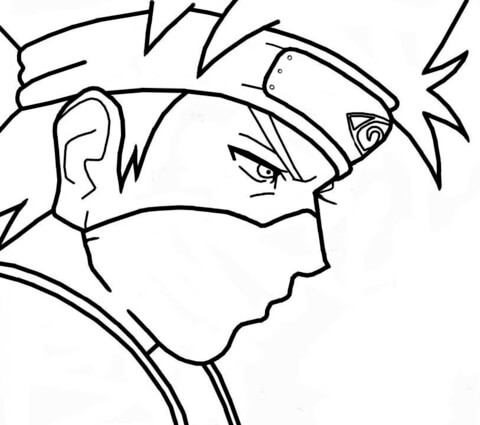 Dibujo de Rostro Serio de Kakashi para Colorear