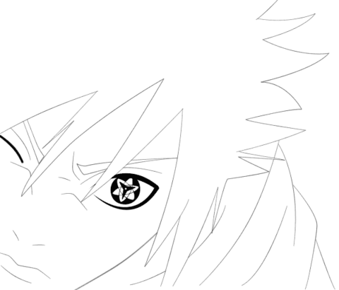 Dibujo de Sasuke con Eternal Mangekyou Sharingan para Colorear