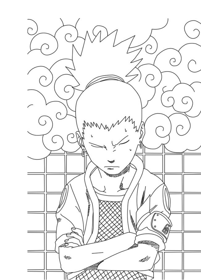 Dibujo de Shikamaru Enojado para Colorear