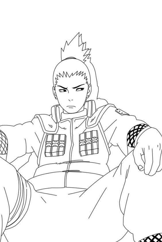 Dibujo de Shikamaru Sentado para Colorear